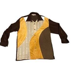 SilverSilk Signature Mens Extra Large‎ XL Brown Button Up Long Sleeve Shirt